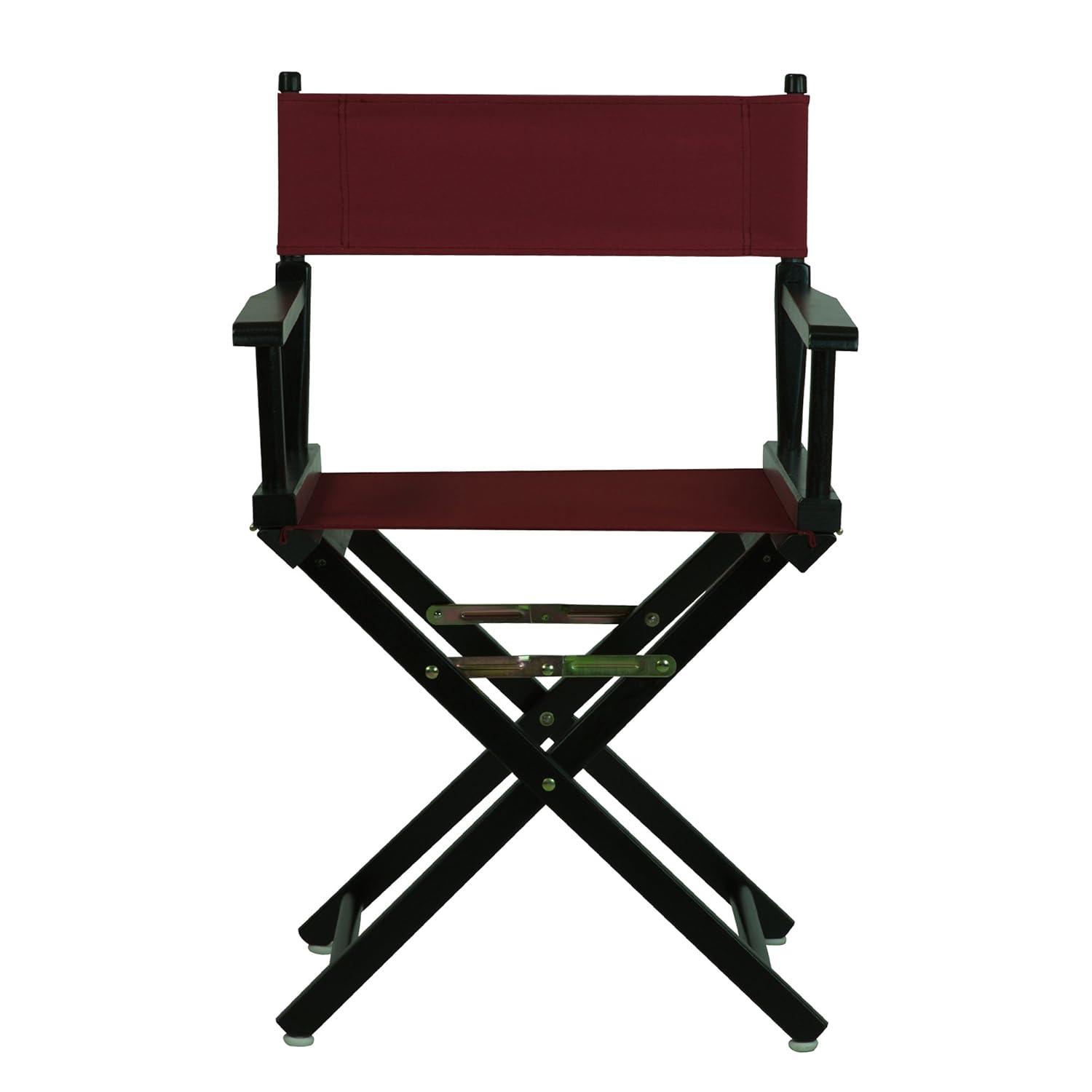 18" Director's Chair Black Frame-Burgundy Canvas