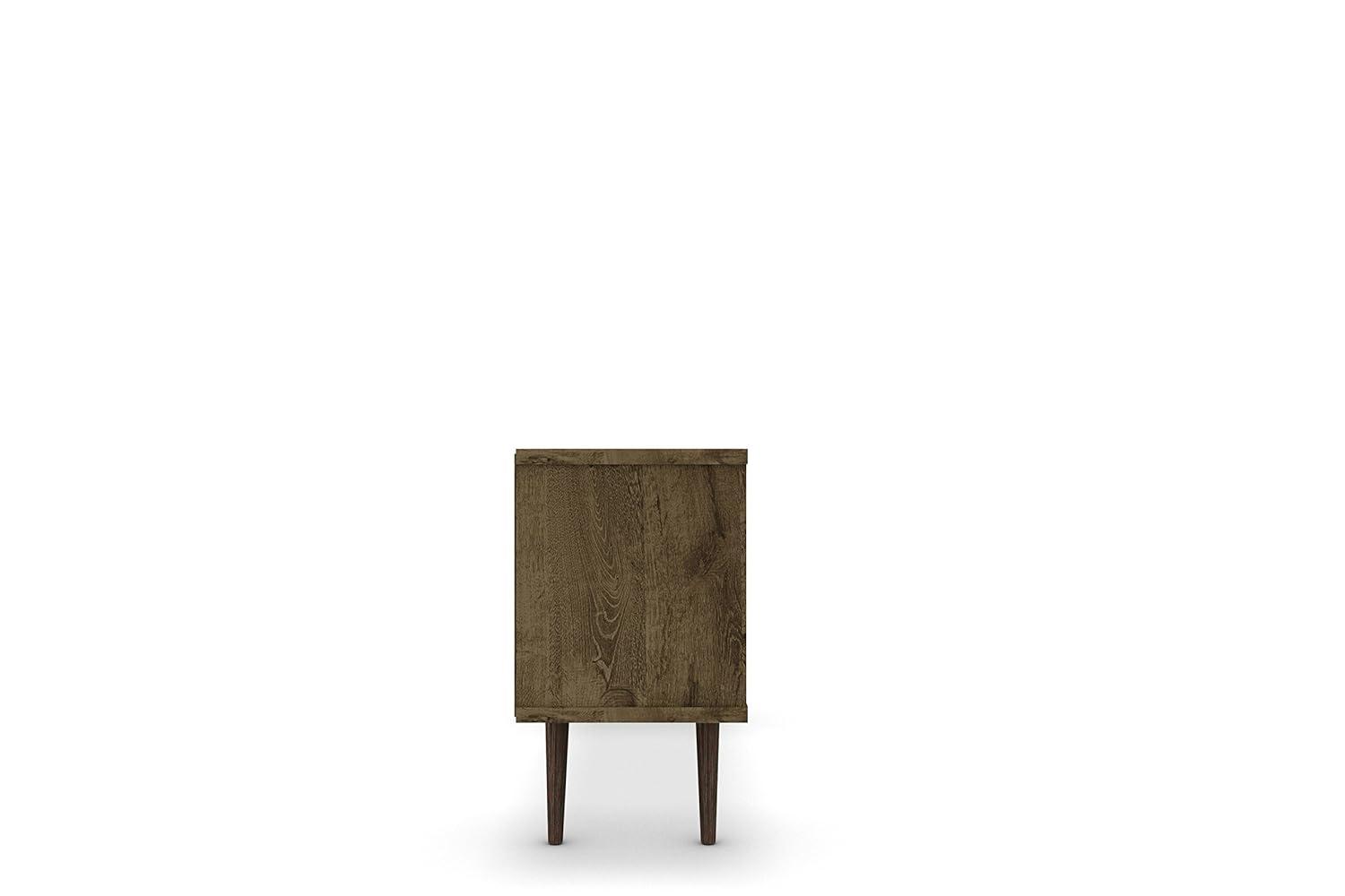Manhattan Comfort Liberty 53 Inch Mid Century Modern TV Stand, Rustic Brown