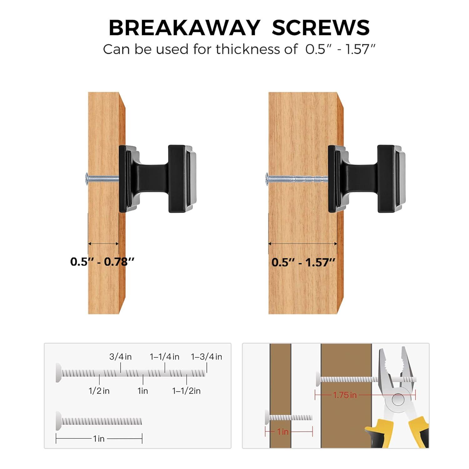 Single Hole Drawer Knobs - 10 Pack Black Cabinet Knobs - Square Dresser Knobs Dresser Handles Closet Door Knobs - Kitchen Cabinet Knobs - Cabinet Hardware