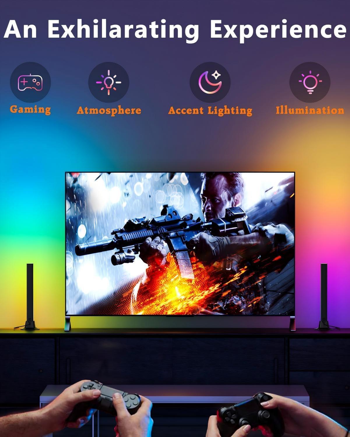 RGB Light Bars Led Light Bar with 16 Million Colors Music Sync Smart APP & Remote Control Timing Function Color Changing Ambient Lighting for Room TV Backlight PC Gaming Monitor Desk