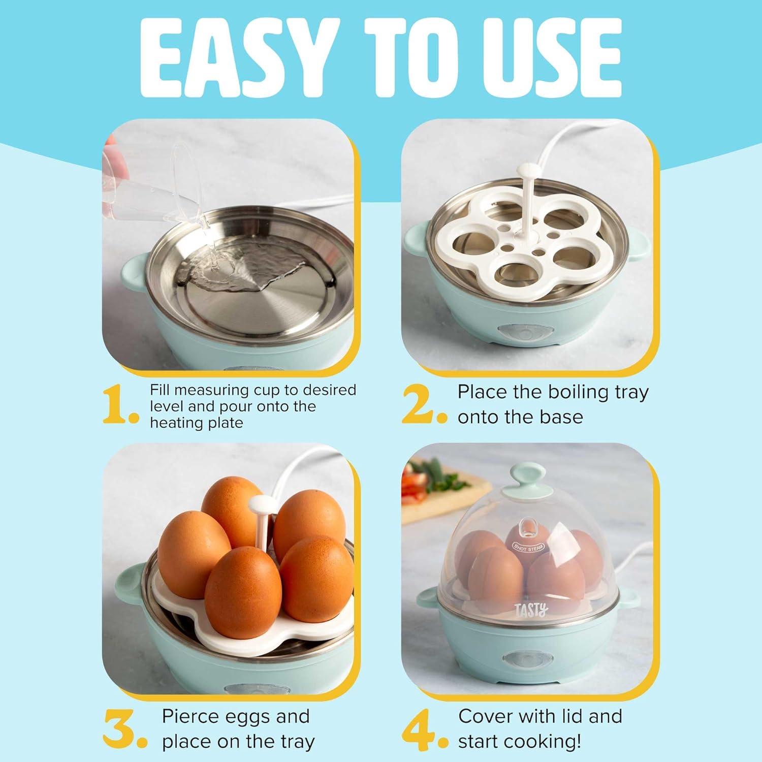 Aqua Mini Rapid Egg Cooker with Auto Shut Off, 5-Egg Capacity