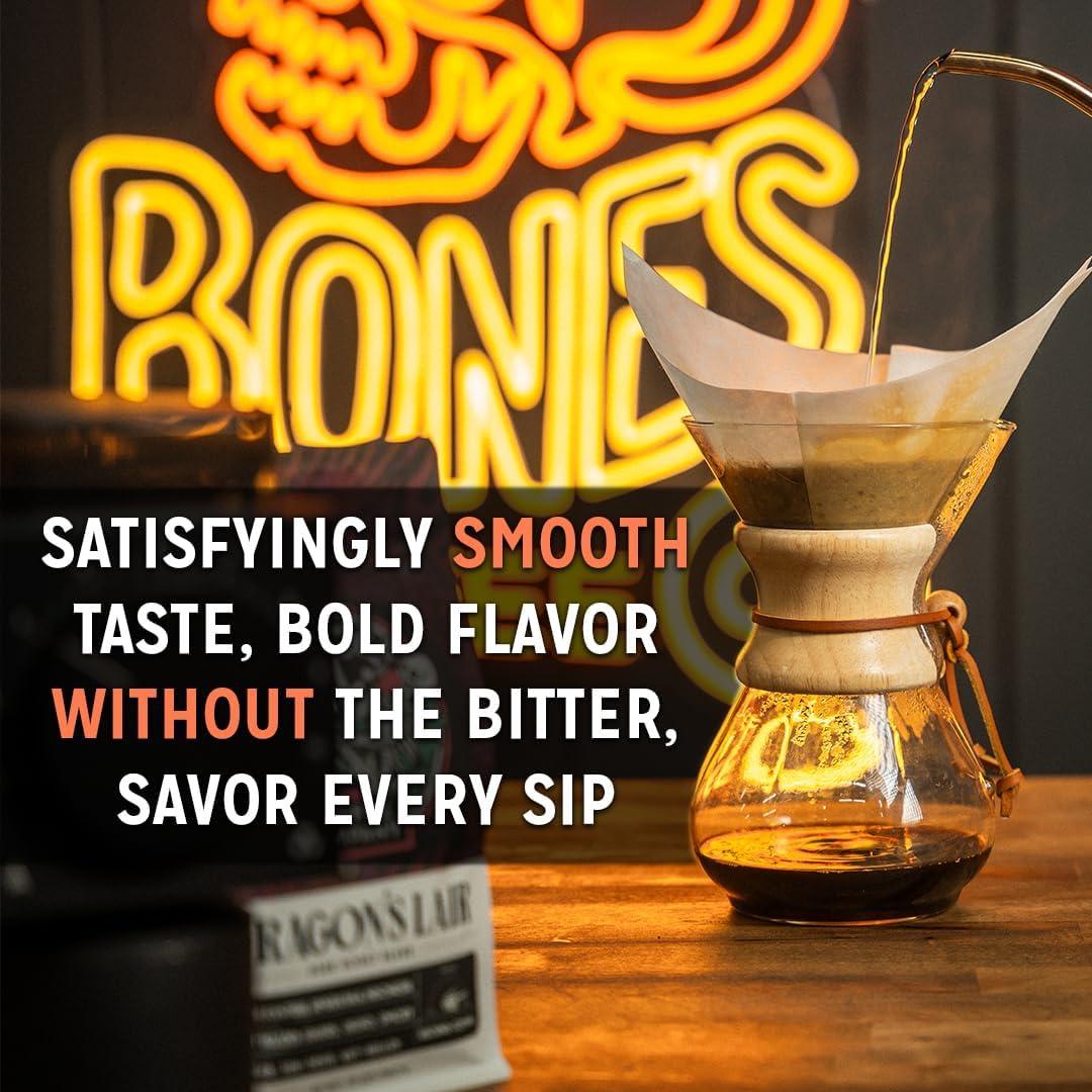 Bones Coffee Company French Toast Ground Coffee Beans Sweet & Buttery Flavor 12 oz Medium Roast (Ground)