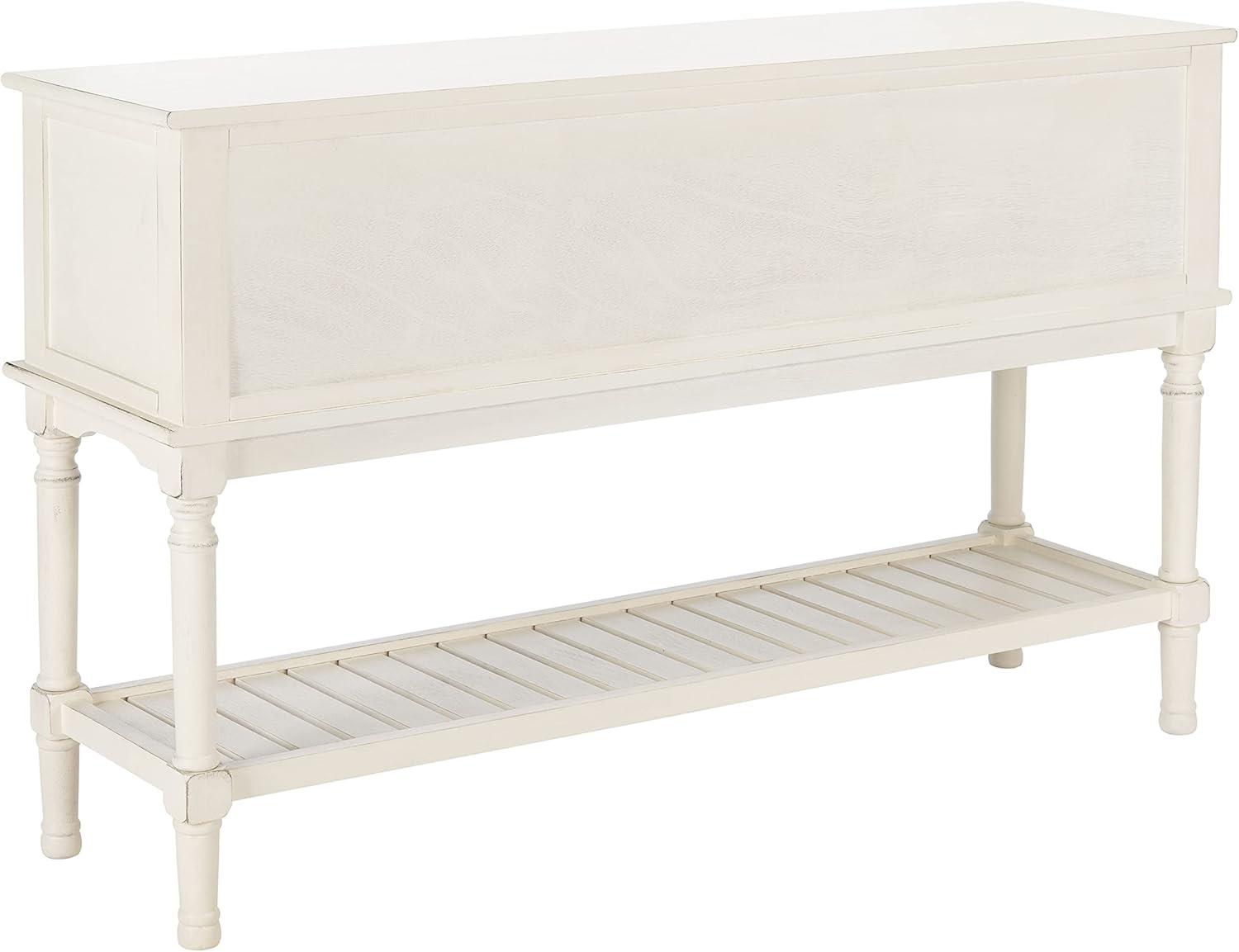 SAFAVIEH Tate Distressed White Wood Console Table with Drawer (47.3 in. W x 13 in. D x 29.5 in. H)