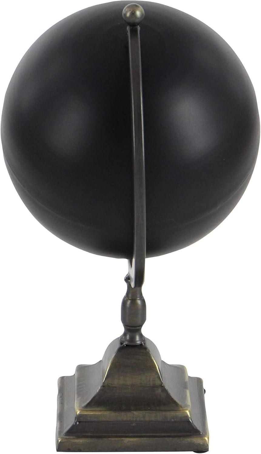 Sleek Industrial Black Iron 20" Decorative Globe