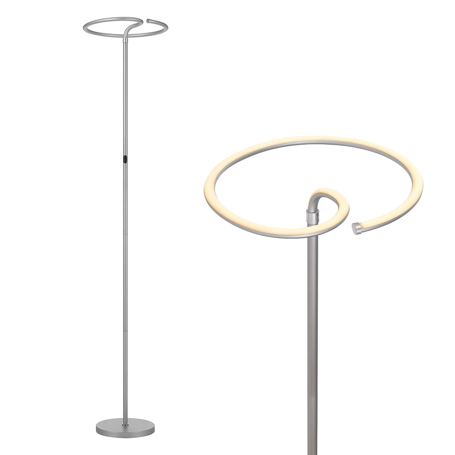 Twizzler Touch Adjustable LED Torchiere Floor Lamp for Kids' Nursery in White