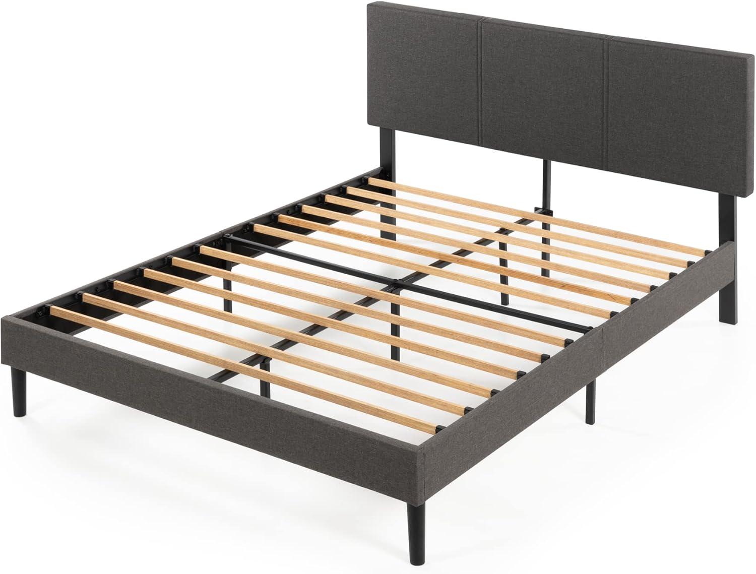 Cambril 38 inch Upholstered Platform Bed Frame with Sustainable Bamboo Slats