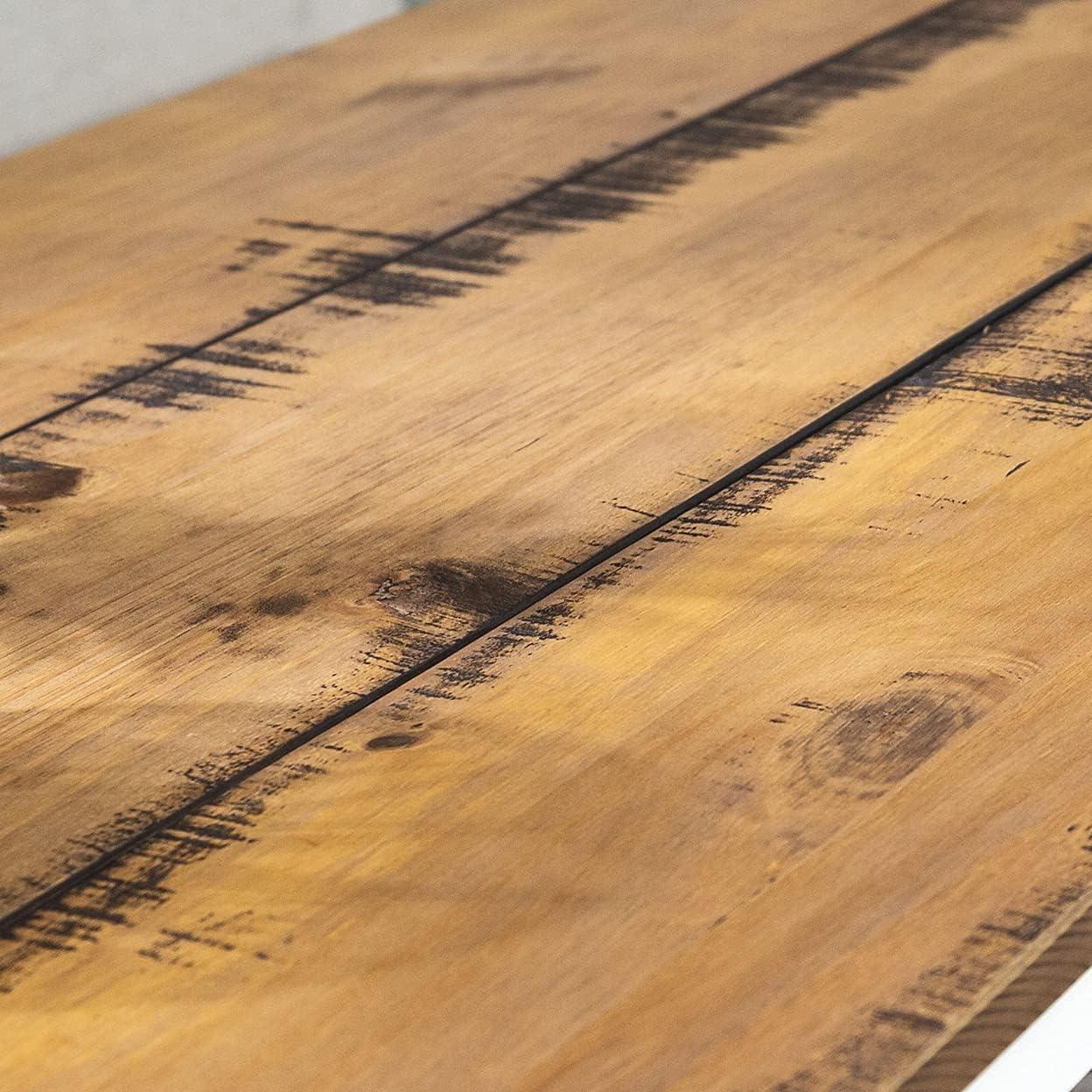 Walker Edison 48" Rectangle Wood Coffee Table in Reclaimed Barnwood and White