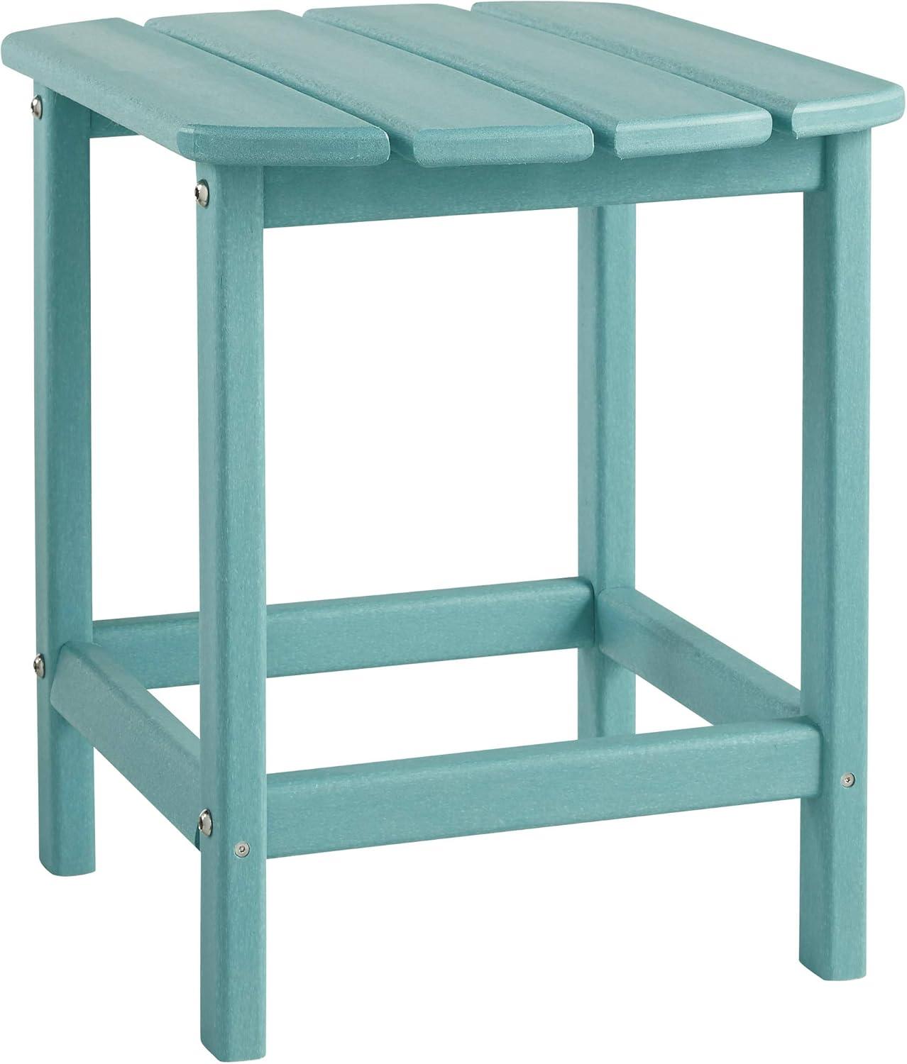 Transitional Sundown Treasure Turquoise Rectangular End Table