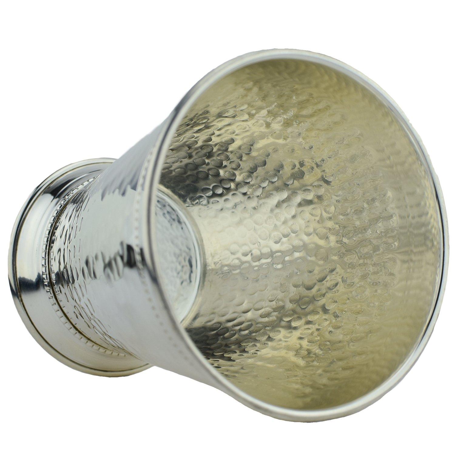 Prince of Scots Hammered Copper Mint Julep Cup with Pure Silver Plate 12 Ounce