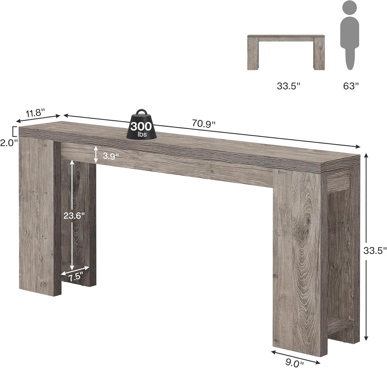 Millwood Pines 70.9" Console Table For Entryway, Farmhouse Wood Sofa Couch Tale