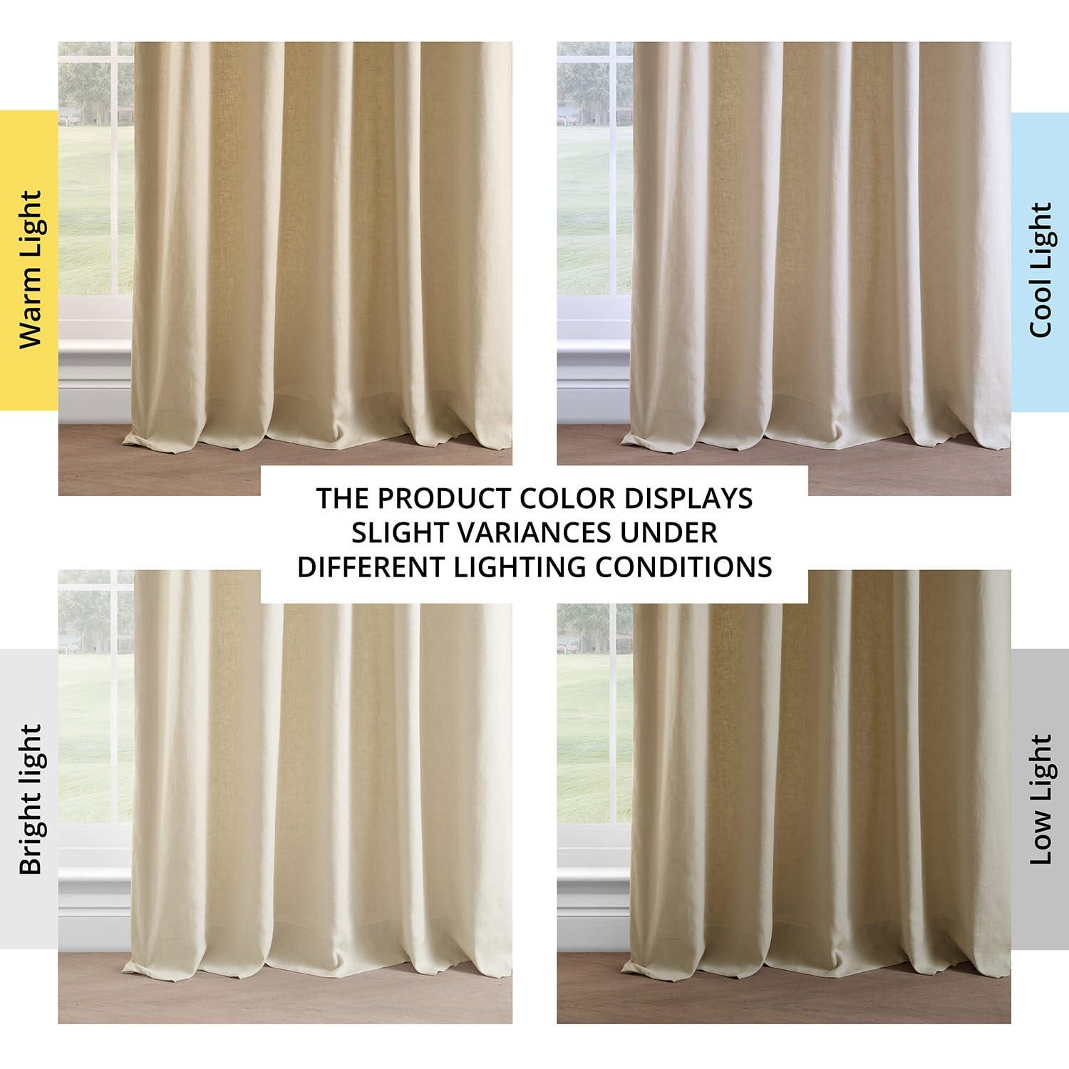 HPD HALF PRICE DRAPES French Linen Curtains 120 Inches Long Room Darkening Curtains for Bedroom & Living Room 50 X 120, (1 Panel), Walnut Beige