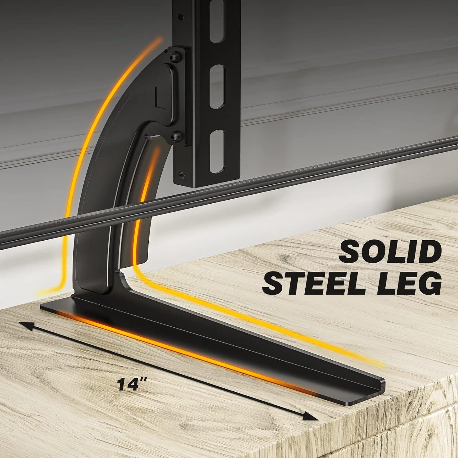 5Rcom TV Stand Mount, Universal TV Stand Tabletop for 22 to 65 inch Plasma LCD LED Flat Screen TVs, Strong TV Legs Holds up to 88lbs, Height Adjustable TV Base, Max VESA 800 x 500mm