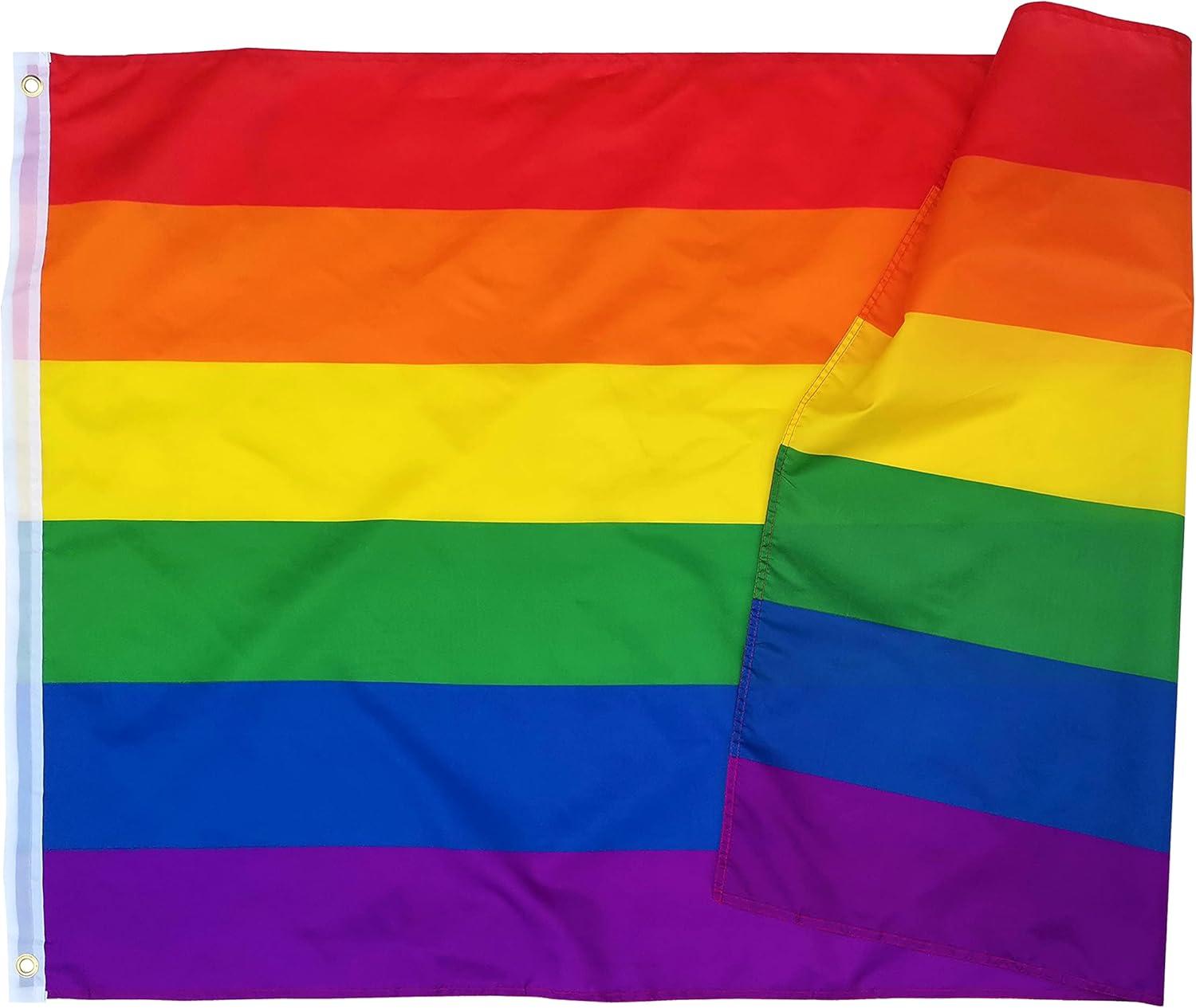 FLAGLINK Gay Pride Flag 3x5Fts LGBT Rainbow Flags Banner