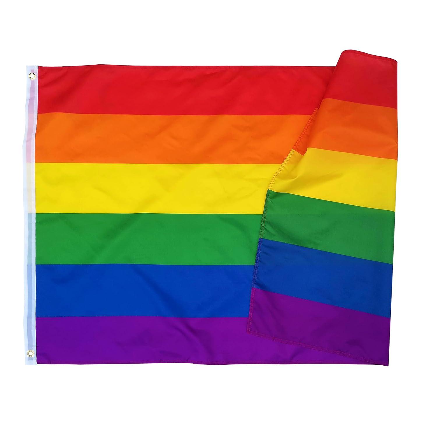 FLAGLINK Gay Pride Flag 3x5Fts LGBT Rainbow Flags Banner