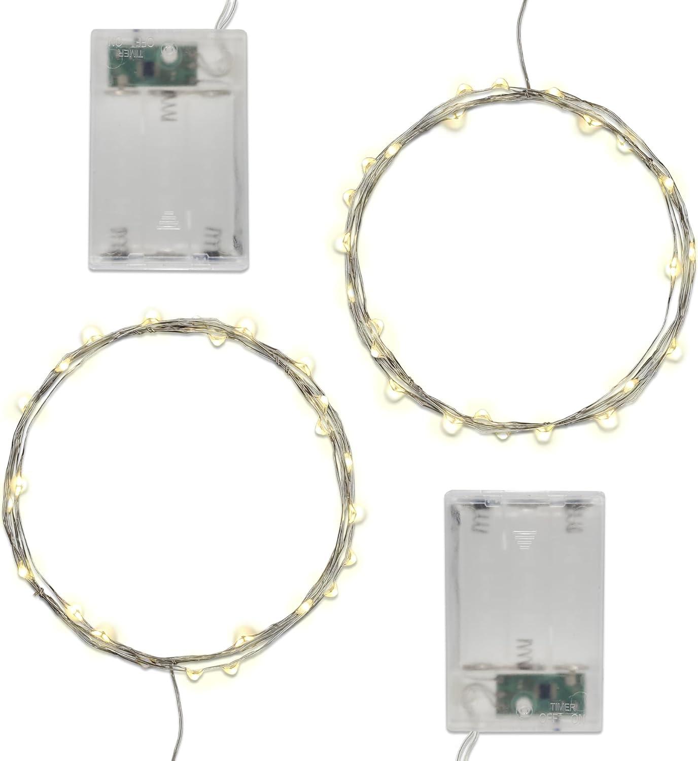 Kennemer Battery Operated LED Fairy String Lights with Timer