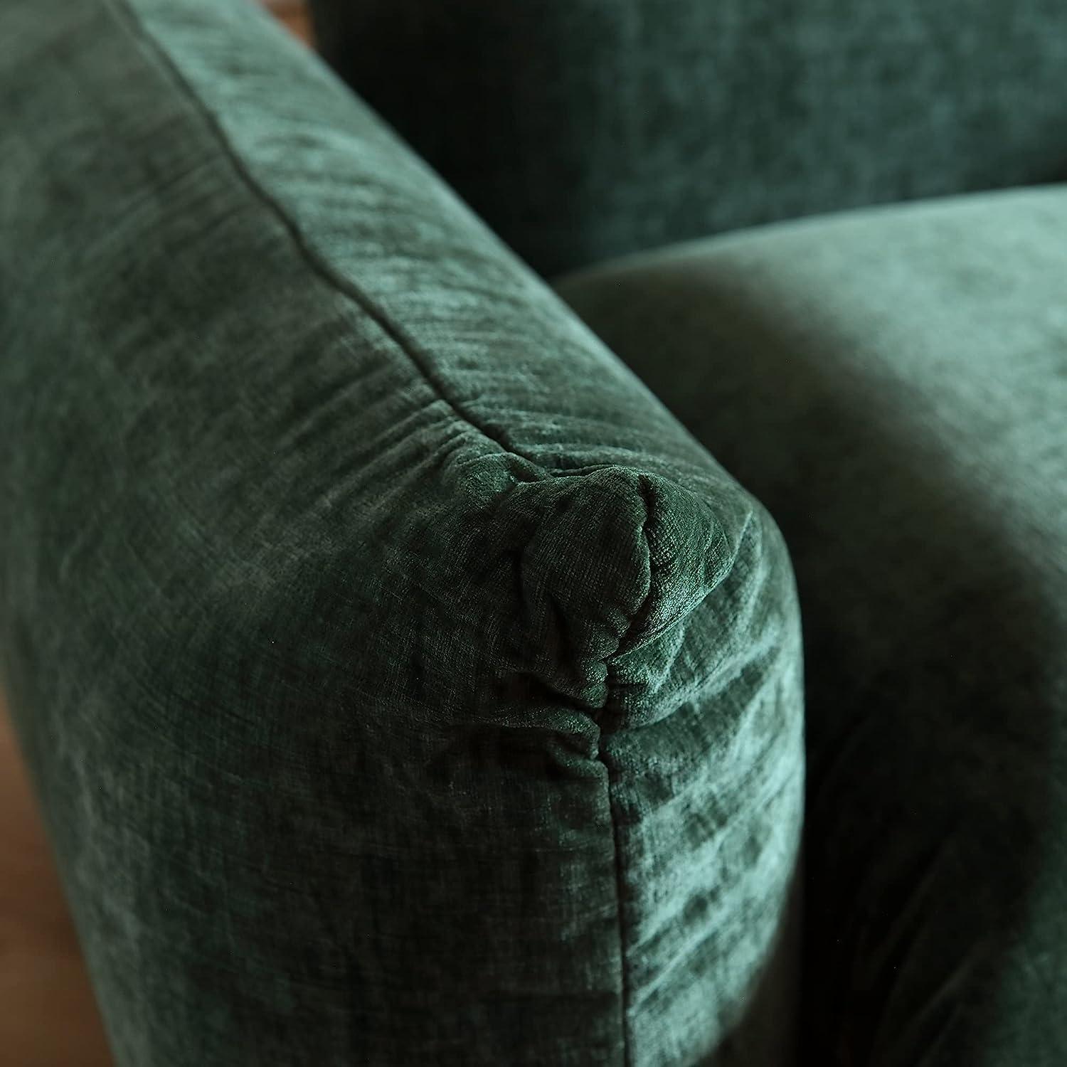 JACH Mid-Century Modern Comfy Couch, Chenille Sectional Sofa Modular Couches with Thick Cushion, 3 Seater 103" Plush Sofas Furniture for Living Room Bedroom Office Apartment, Green