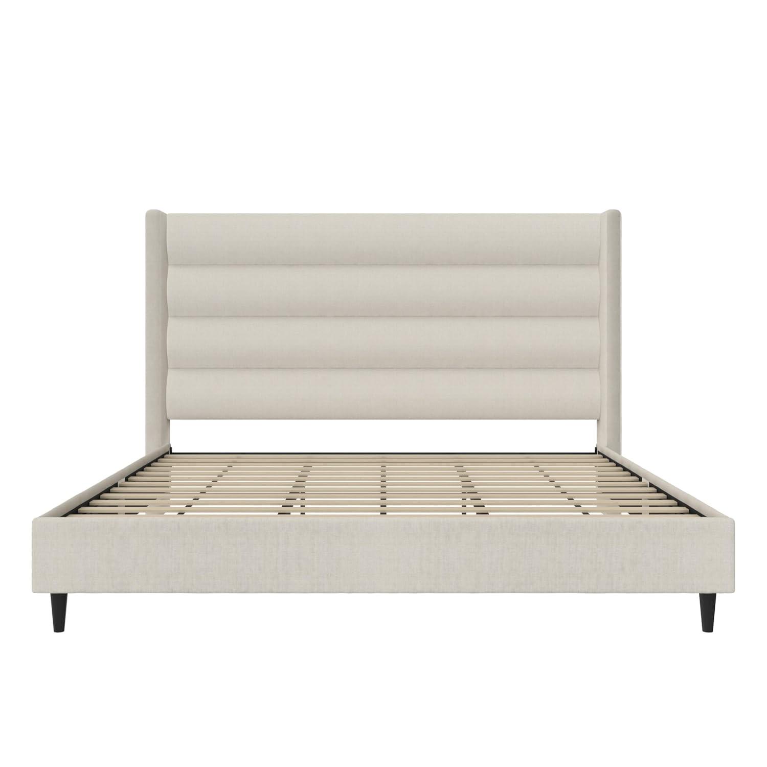 Novogratz Louis King Upholstered Wingback Bed