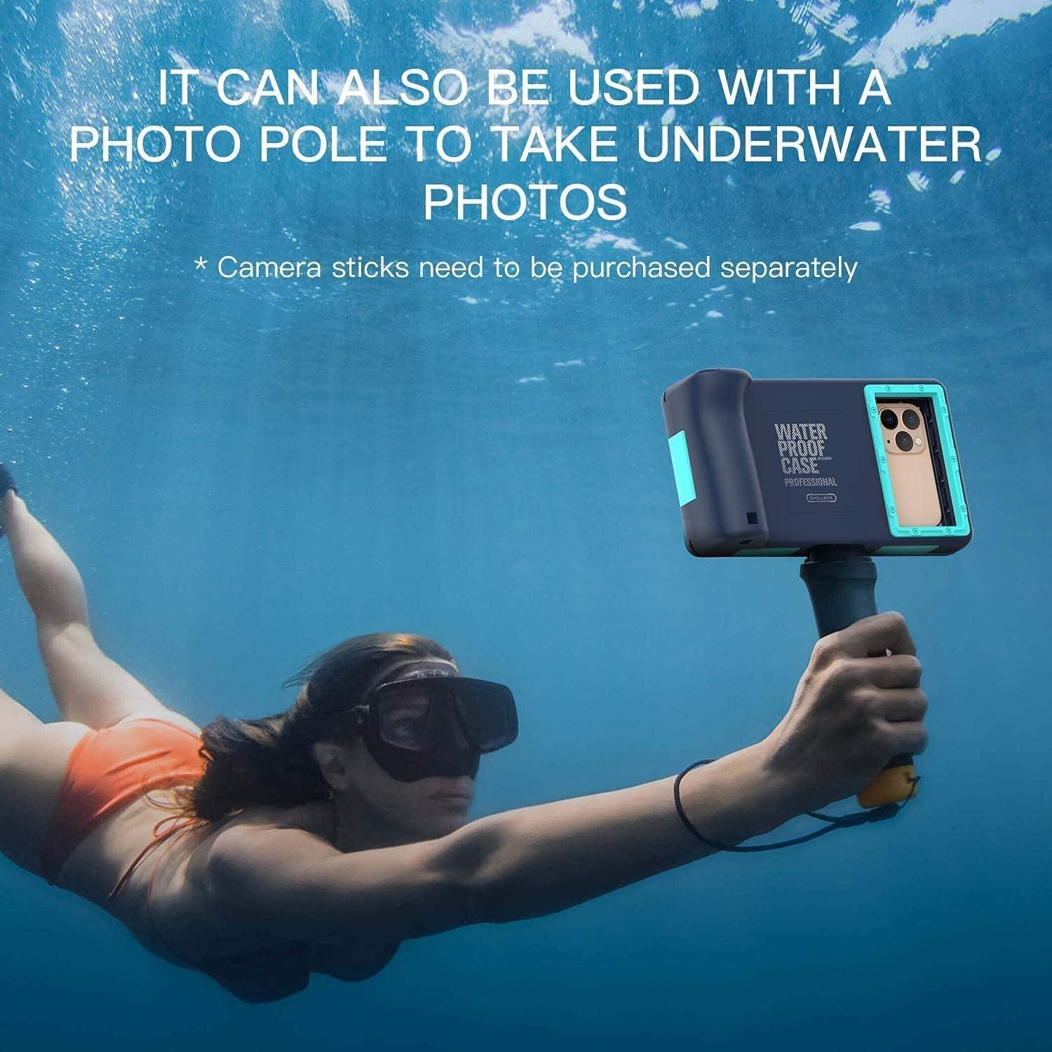 KOMI Professional Waterproof Underwater Snorkeling Phone Case for iPhone 11/8/7/6 Pro Max Mini Xr/X/Xs/Samsung Galaxy Note10/9/8/S10/9/8 Ultra Plus Professional screensizes Below 4.7inch Green