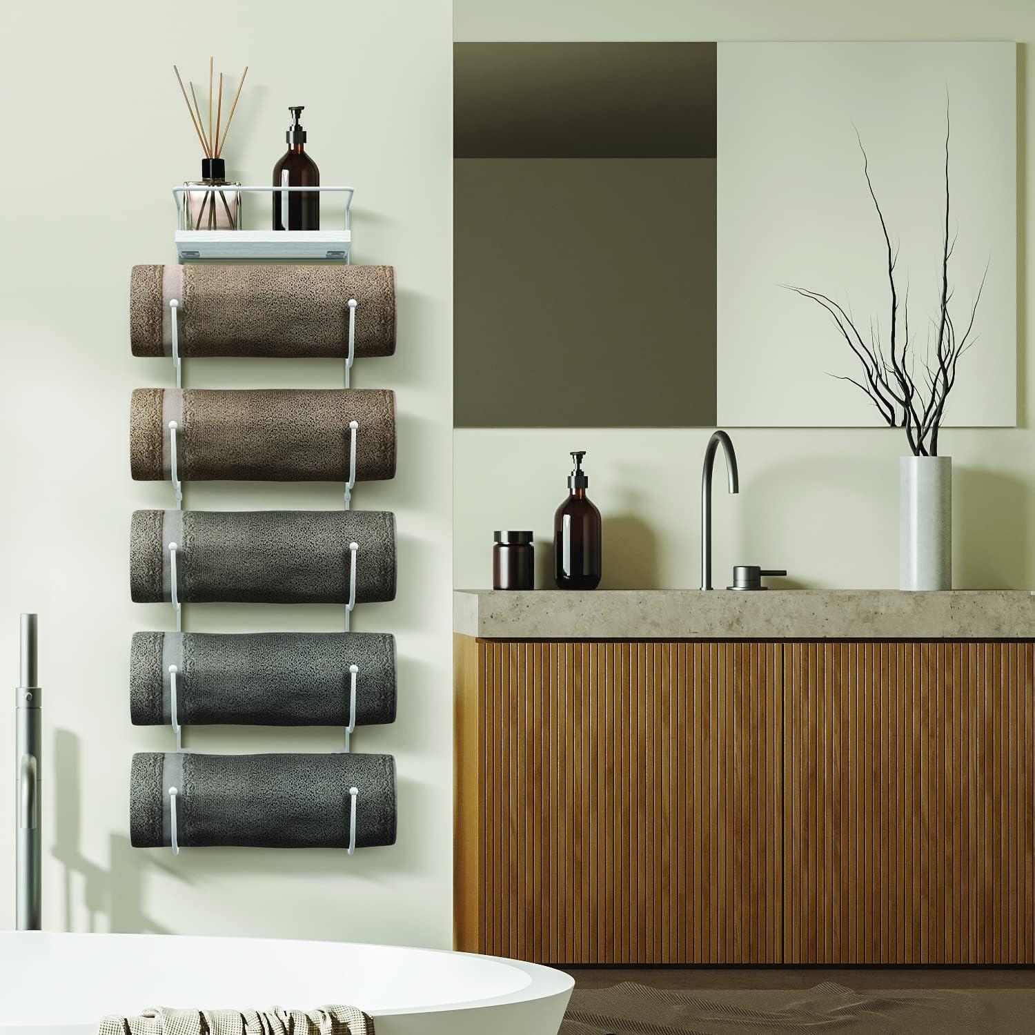 Sorbus 5-Tier Wall Mounted Metal Towel Rack with Shelf