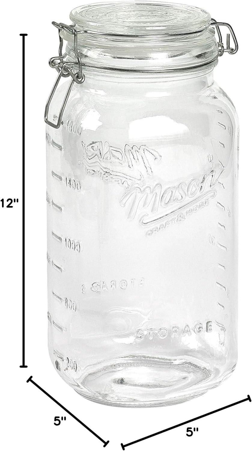 Extra Large Clear Glass Airtight Clamp Jar, 101oz