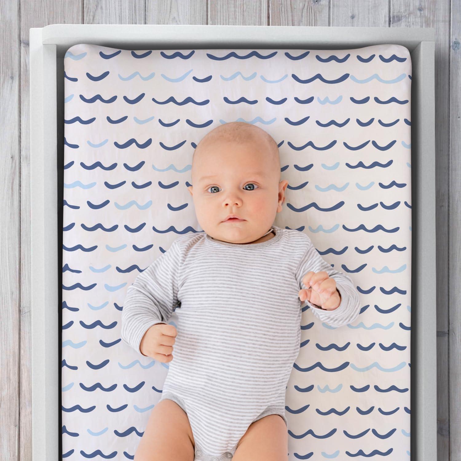 The Peanutshell Nautical Changing Pad Cover for Boys, 3-Pack