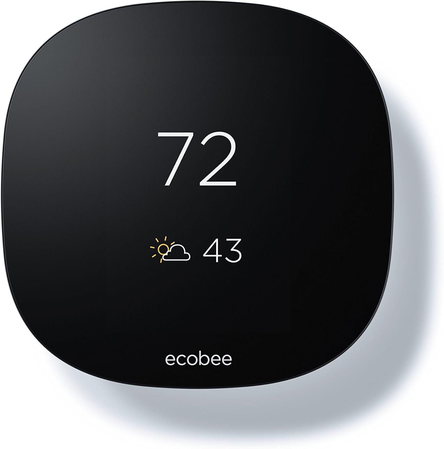 Ecobee Black Touchscreen Smart Wi-Fi Thermostat