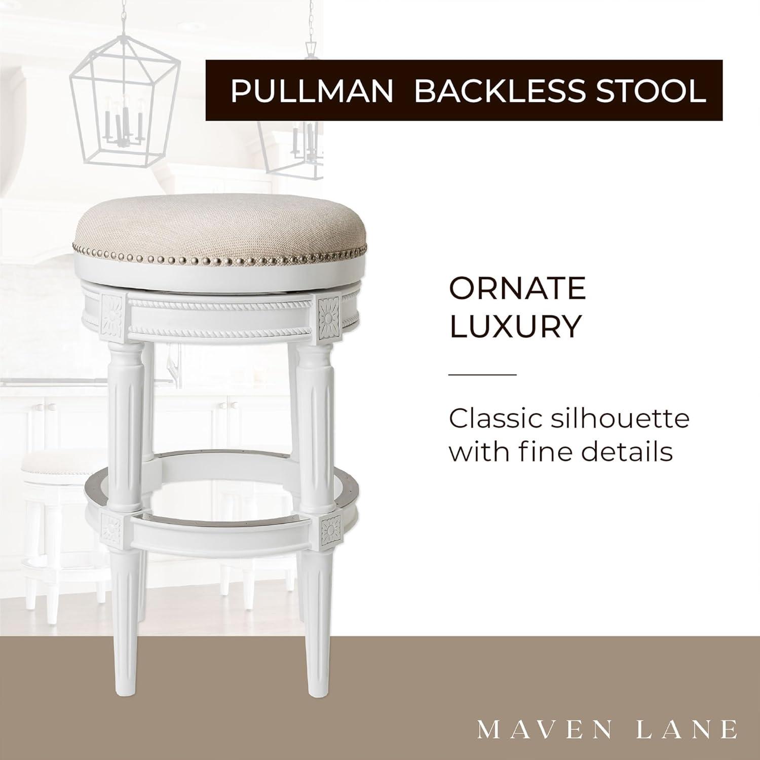 Maven Lane Pullman Backless Upholstered Kitchen Stool with Fabric Cushion Seat, Set of 3