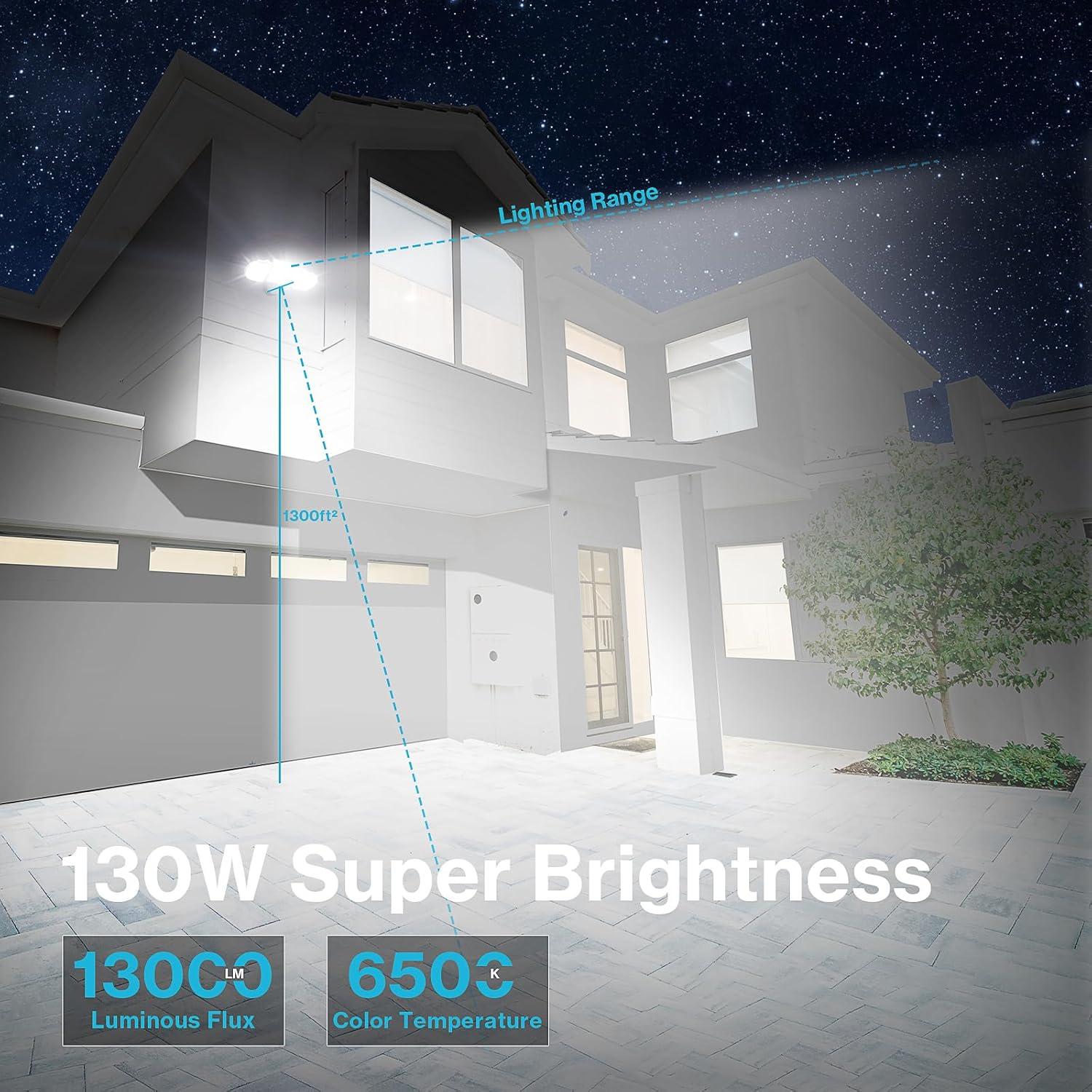 130W White LED Flood Light with Adjustable Heads