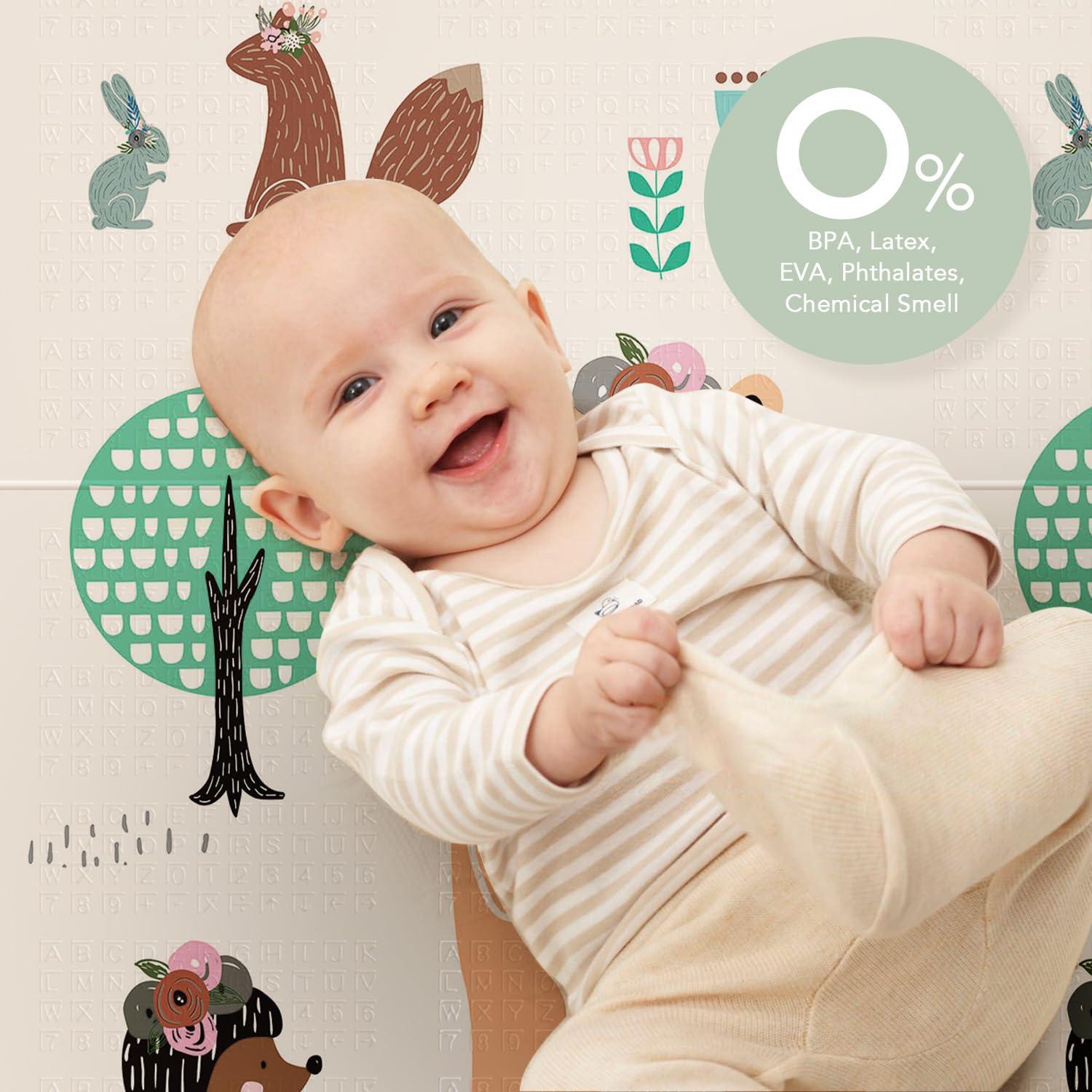 UANLAUO Baby Play Mat for Floor, Kids Play Mats 71x59 Playpen Mats Extra Large Waterproof Activity Playmats for Babies and Toddlers Infants Tummy Time, Foam Baby Crawling Mat with Travel Bag