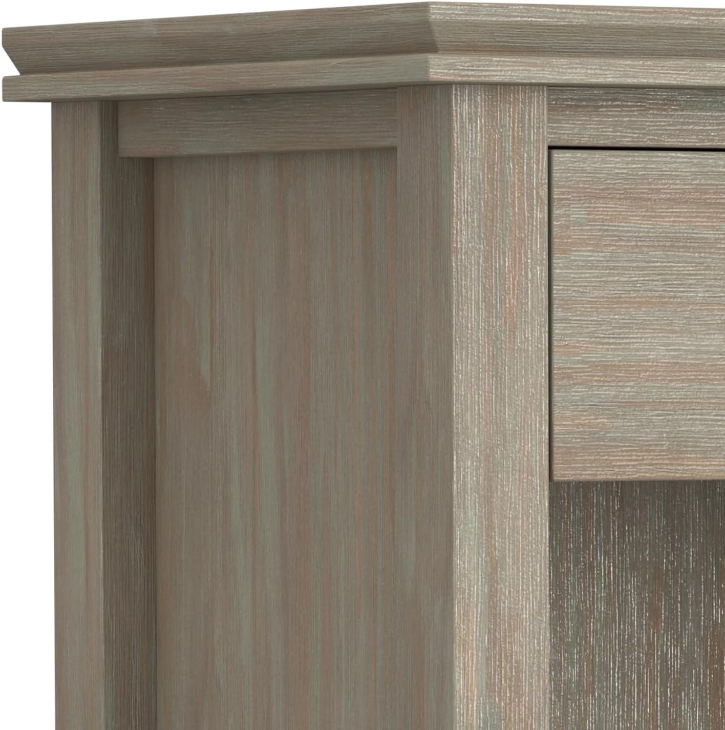 Simpli Home Artisan 24"W Solid Wood Nightstand with Drawer and Shelves