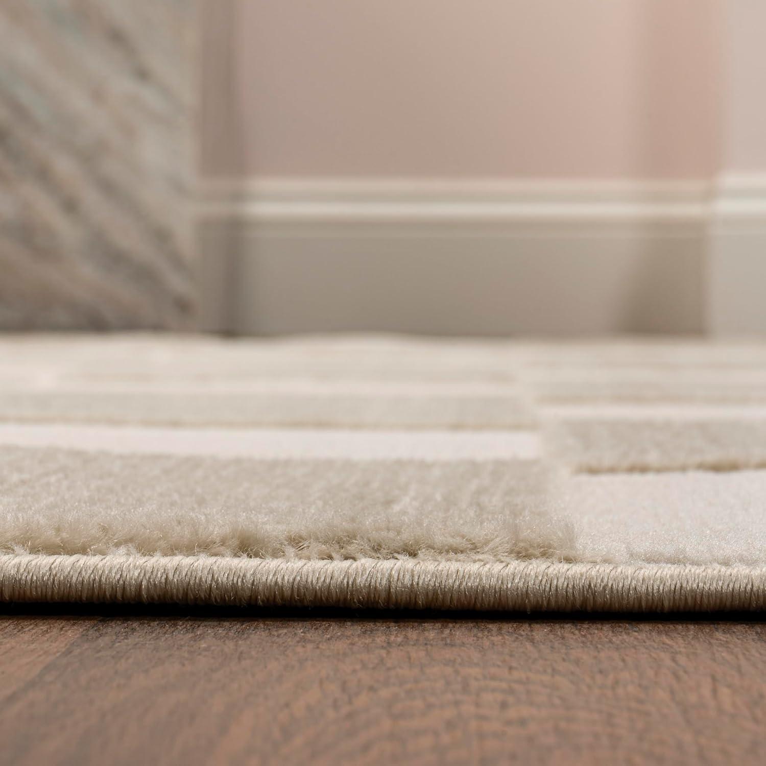 JONATHAN Y Thea Modern Geometric Checkerboard High-Low Beige/Cream 3 ft. x 5 ft. Area Rug