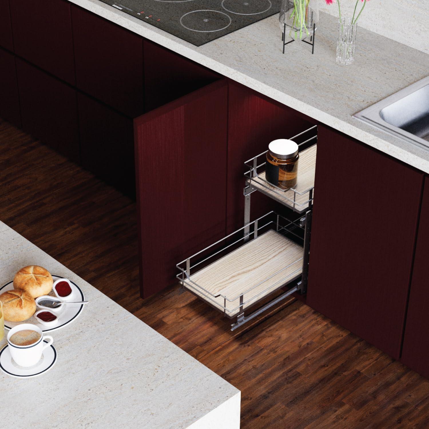 Home Zone Living Pantry Shelf Organizer Pull Out Drawer