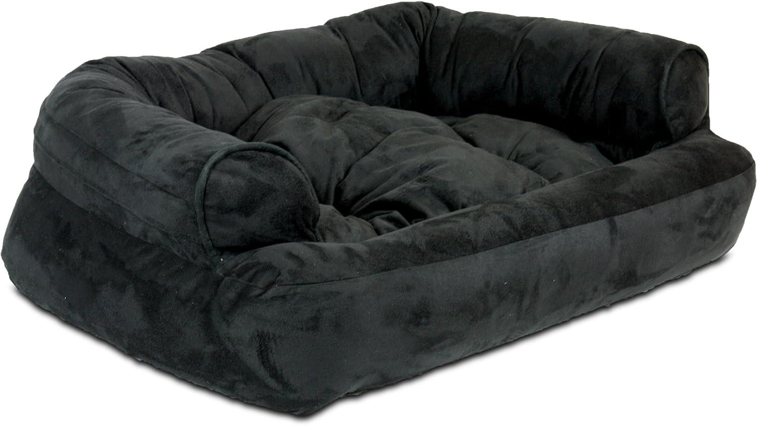 Snoozer Luxury Microsuede Overstuffed Bolster Dog Sofa