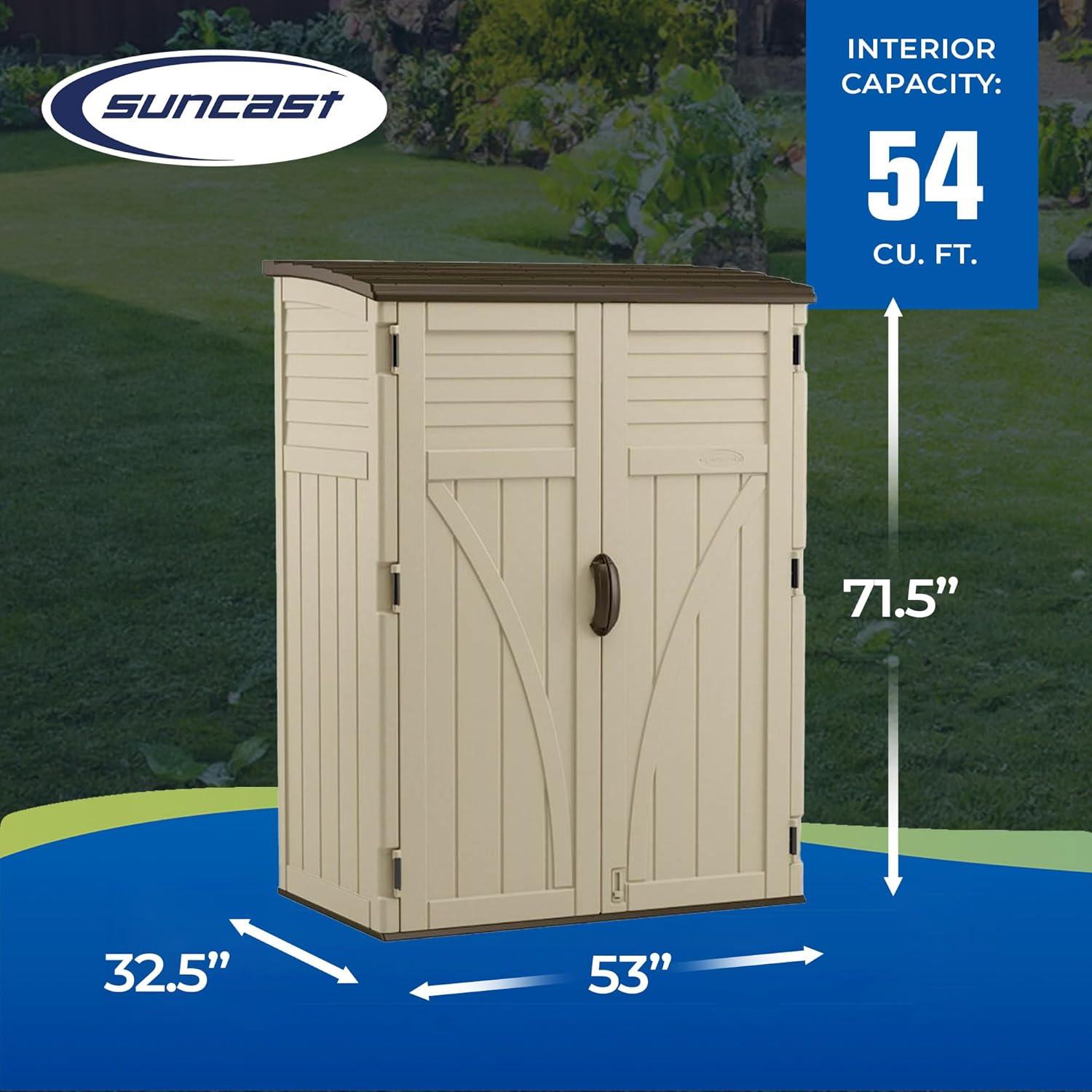 Suncast Suncast 53 in. W x 32.5 in. D Resin Vertical Tool Shed