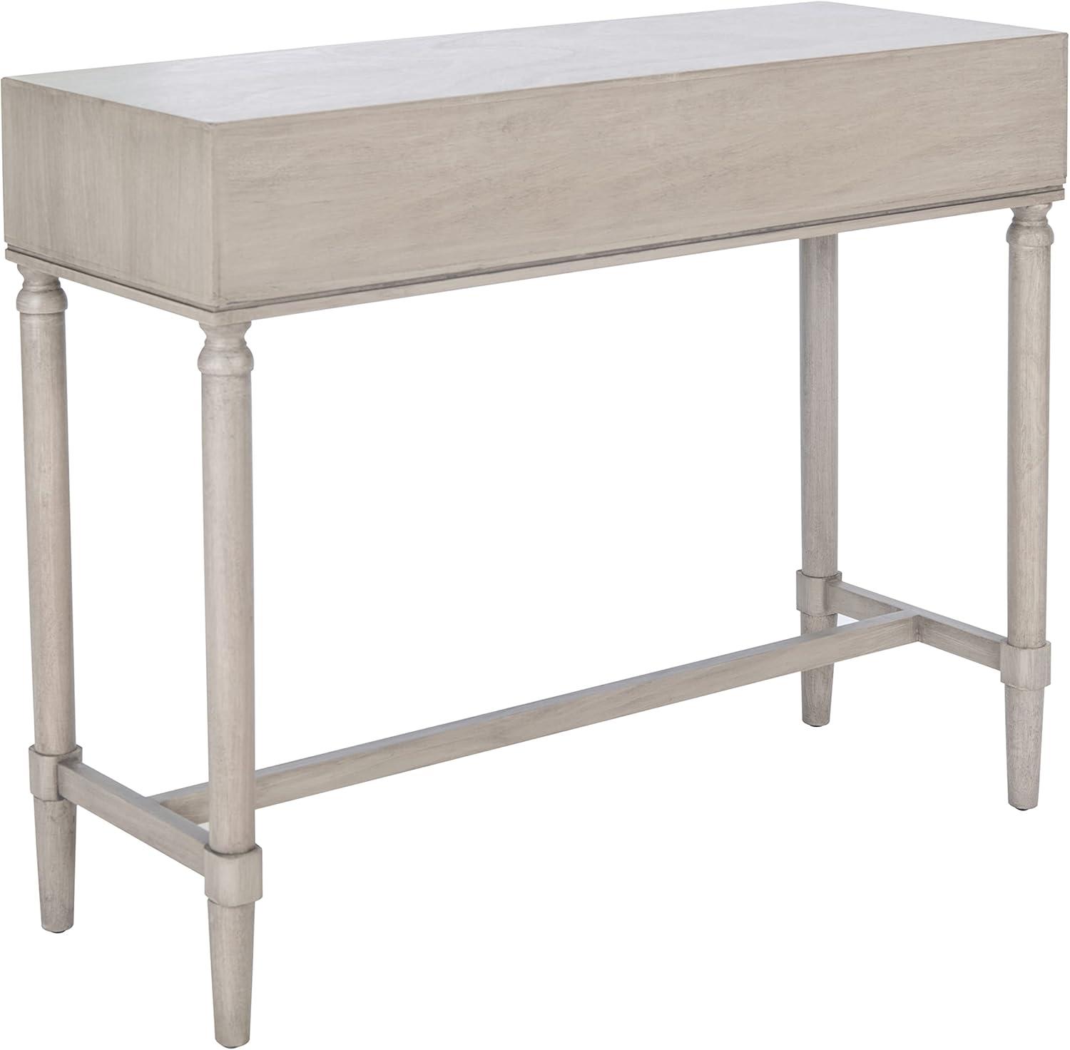 Gray Pinewood Traditional Console Table with Storage