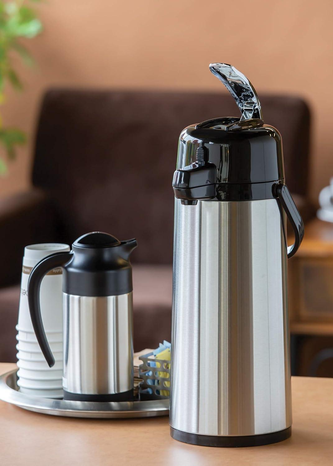 Service Ideas Glass Vacuum Insulated Airpot with Lever Lid