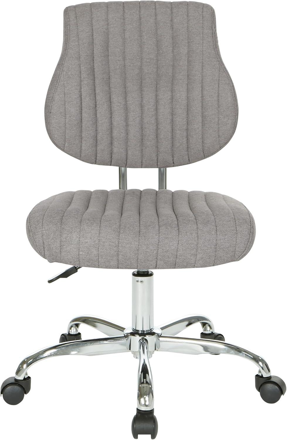 Sunnydale Office Chair in Fog Gray Fabric with Chrome Base