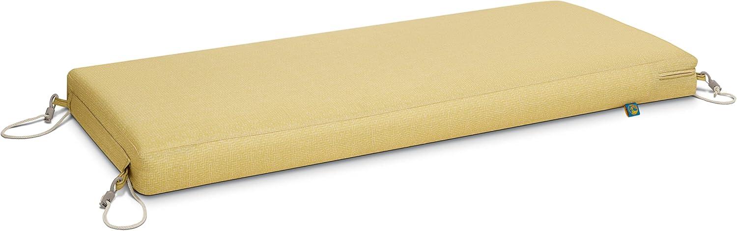 42" x 18" x 3" Duck Covers Weekend Water-Resistant Outdoor Bench Cushion Straw - Classic Accessories: Removable Cover, Zipper Closure