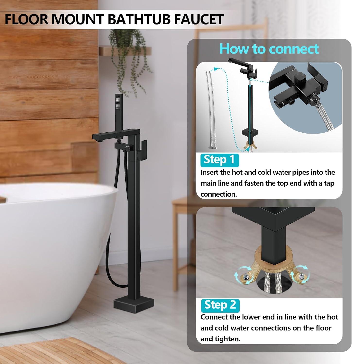 1 Handle Freestanding Tub Filler with Diverter