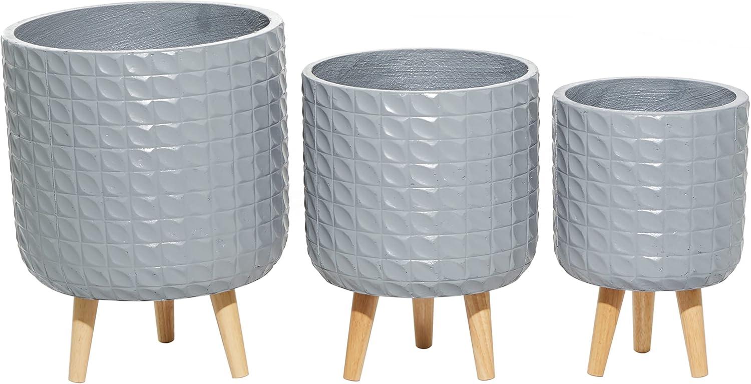 DecMode 14 In. Planter, MGO, Gray, 3 - Pieces