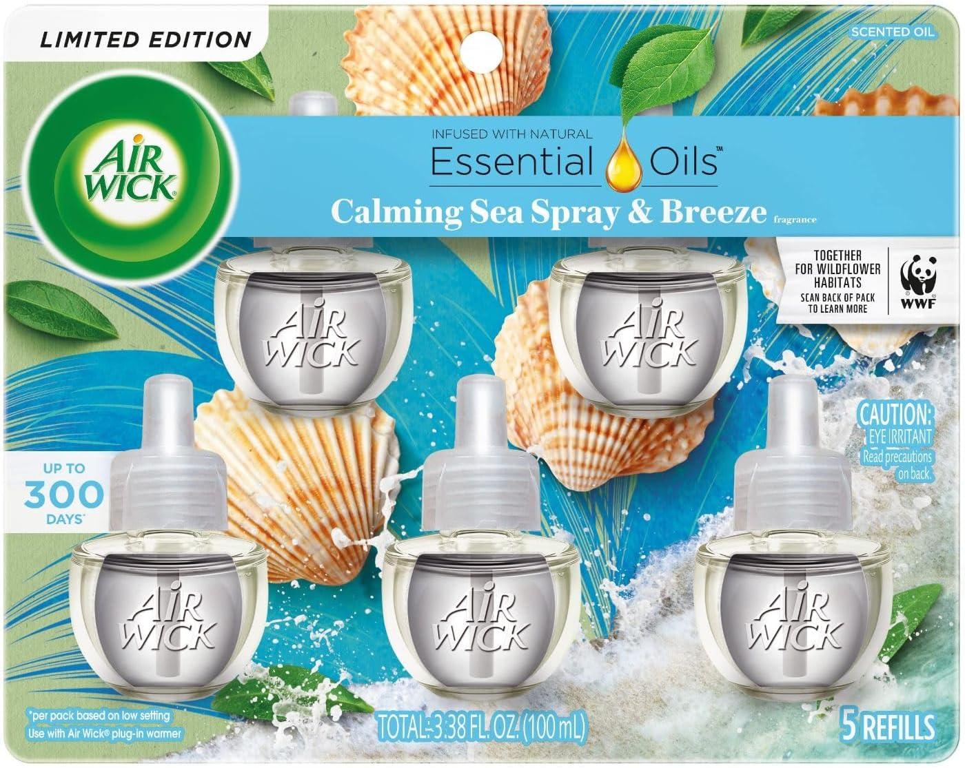 Calming Sea Spray & Breeze Scented Oil Refill, 5 Pack