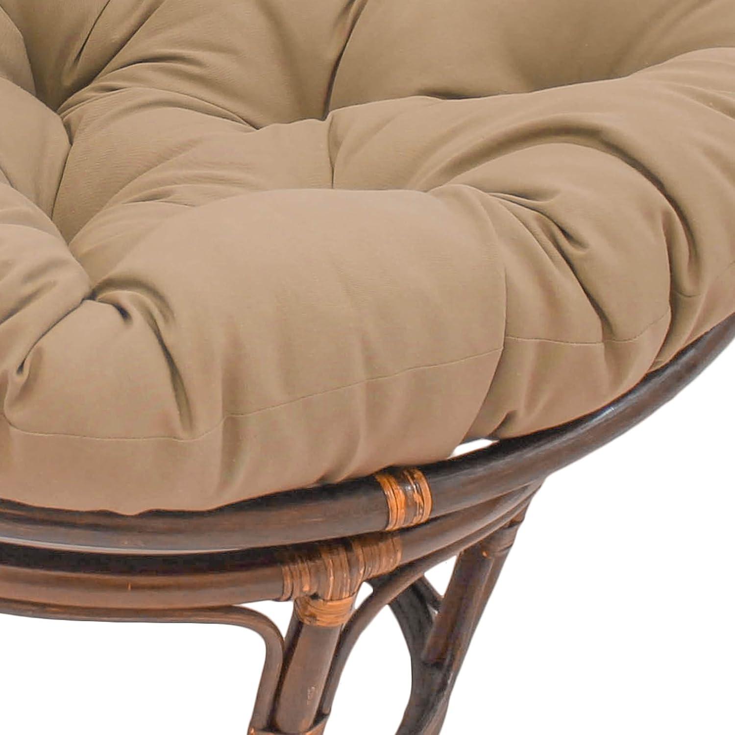 42" Rattan Papasan Chair with Solid Twill Cushion - International Caravan