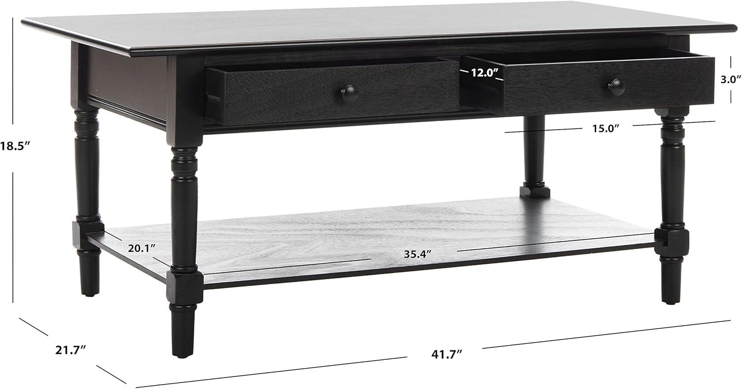 Boris Coffee Table - Distressed Black - Safavieh