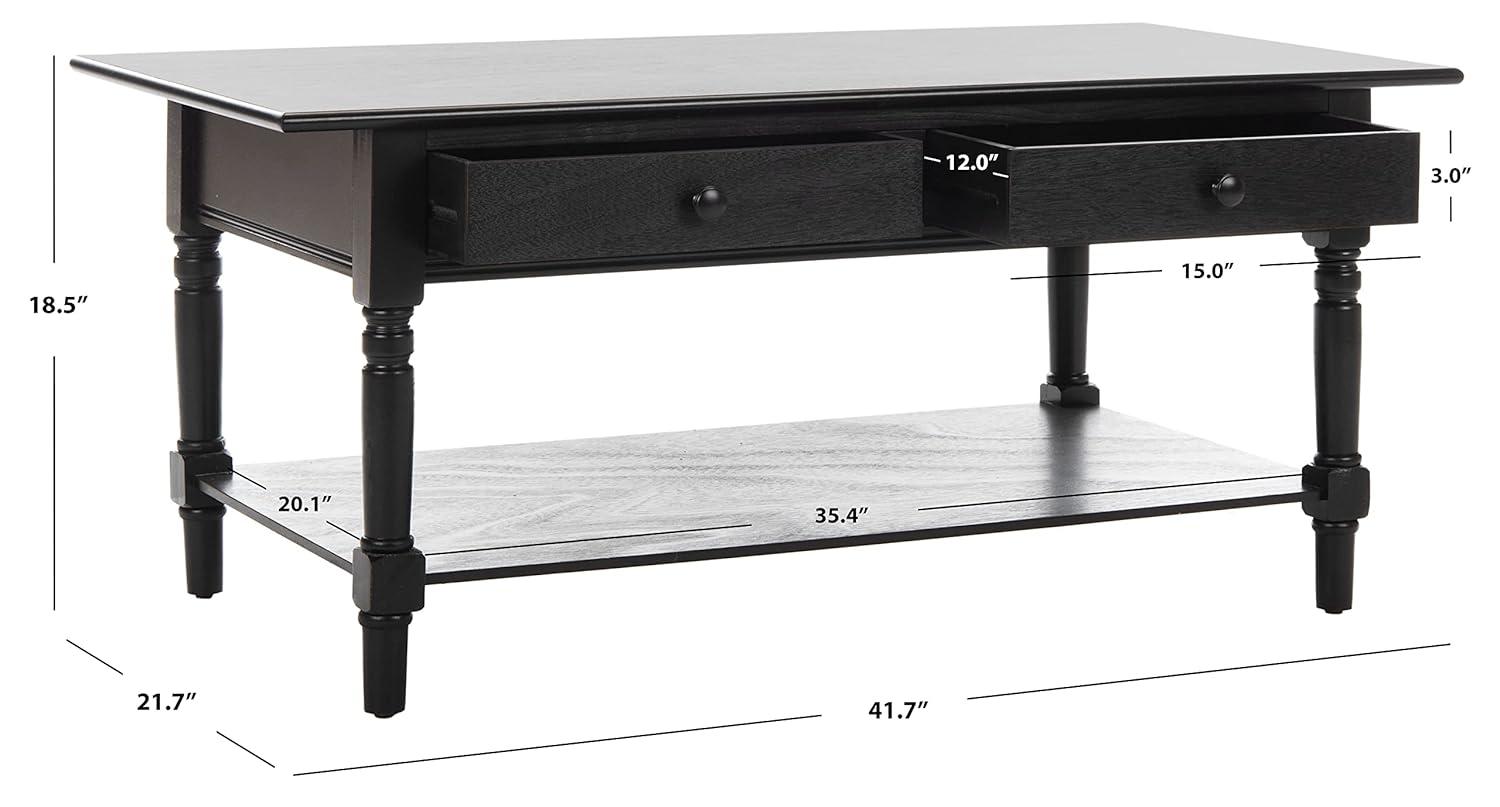 Boris Coffee Table - Distressed Black - Safavieh
