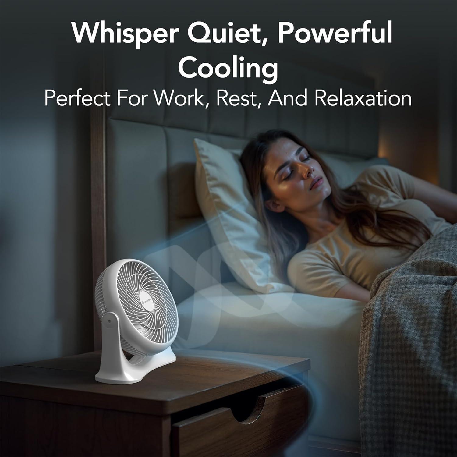 Comfort Zone 11" Desktop Table Fan with Adjustable Tilt, White