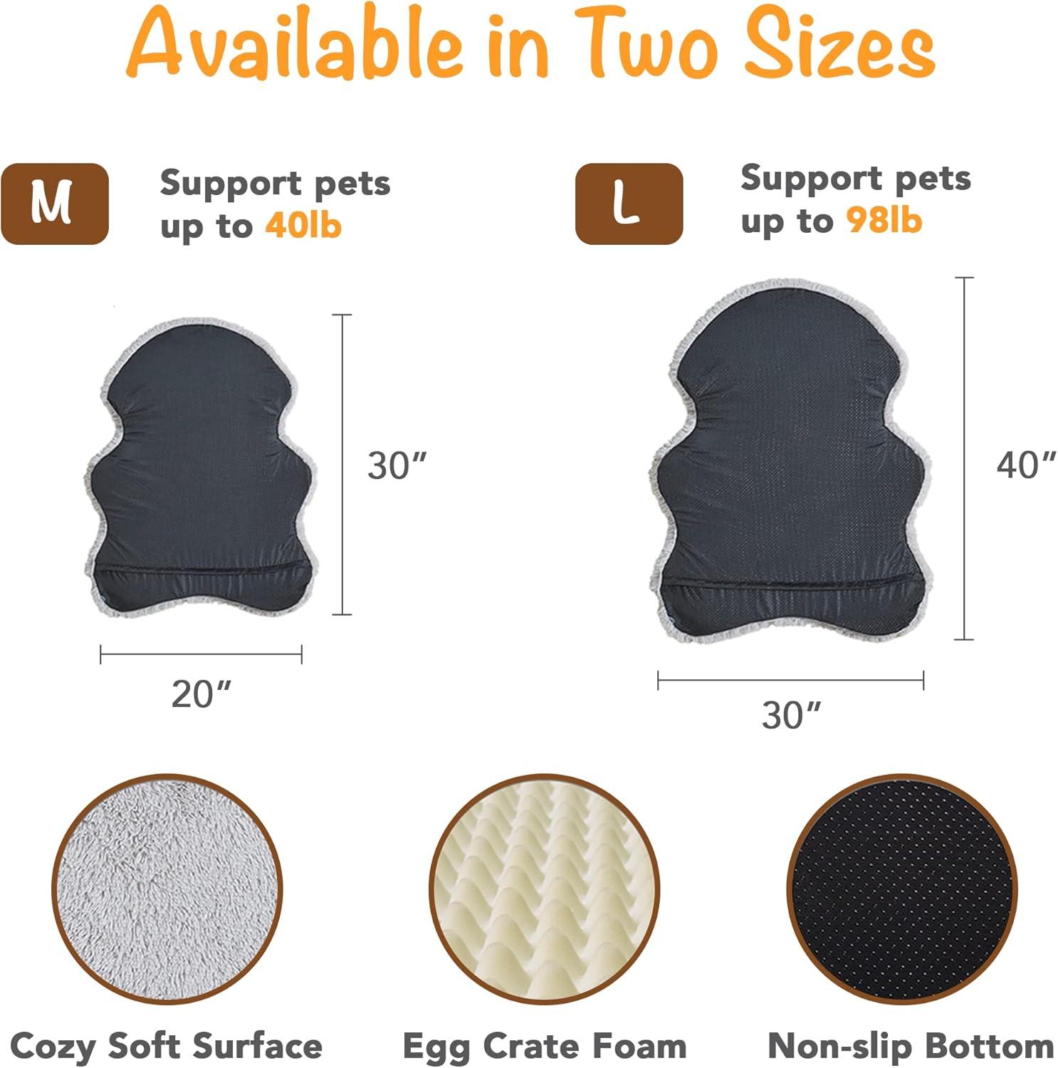 Friends Forever Nala Puprug Faux Fur Orthopedic Dog Bed with Foam, Pup Faux Fur Rug with Removable Bed Cover