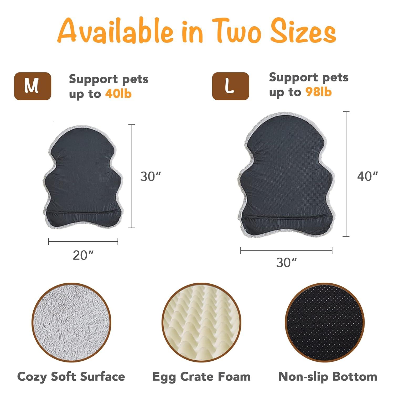 Friends Forever Nala Puprug Faux Fur Orthopedic Dog Bed with Foam, Pup Faux Fur Rug with Removable Bed Cover