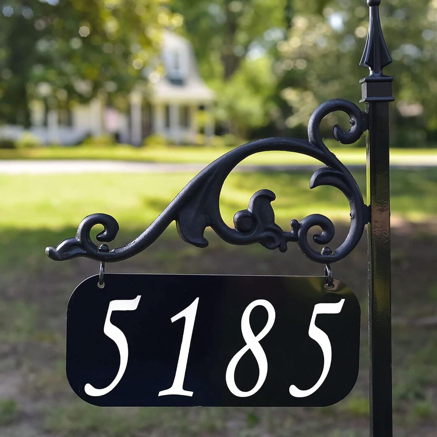 Address America USA Handcrafted Annandale Double-Sided Reflective Address Sign - 30" Pole