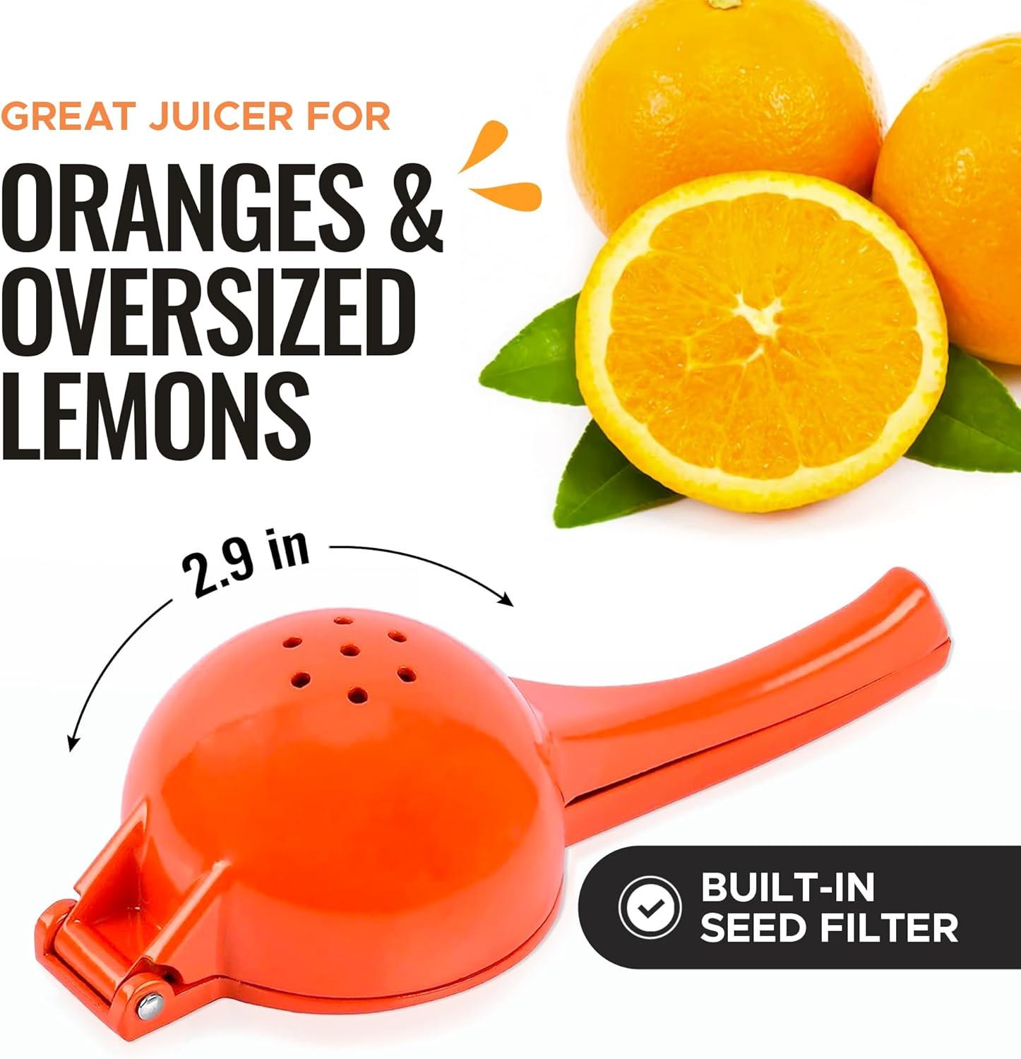 Zulay Kitchen Metal Orange Squeezer, Citrus Juicer, Manual Press for Extracting the Most Juice Possible - Orange Juicer