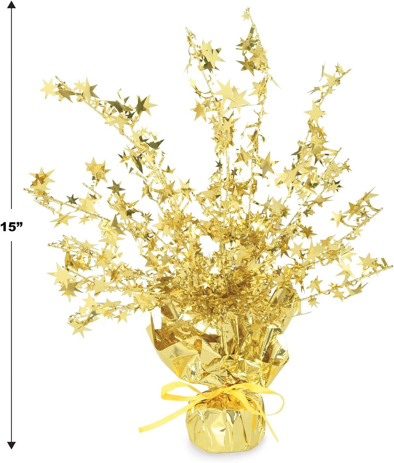 Beistle Star Gleam 'N Burst Centerpiece, 15", (2/Pkg) Gold